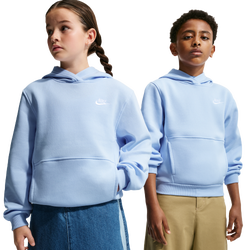 Boys' Grade School - Nike NSW Club LBR Fleece Hoodie - White/Hydrogen Blue