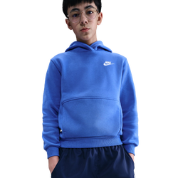Boys' Grade School - Nike NSW Club LBR Fleece Hoodie - White/Comet