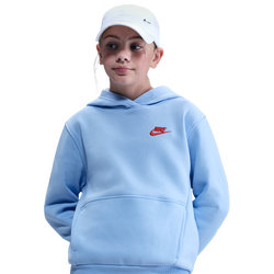 Boys' Grade School - Nike NSW Club LBR Fleece Hoodie - Lt Crimson/Royal Tint