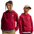 Nike NSW Club LBR Fleece Hoodie - Nike White/Tough Red