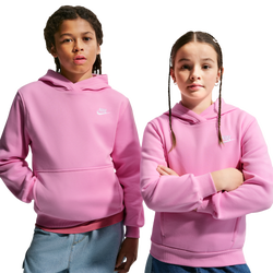 Boys' Grade School - Nike NSW Club LBR Fleece Hoodie - Pink Rise/White