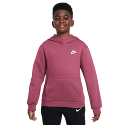 Boys' Grade School - Nike NSW Club LBR Fleece Hoodie - Maroon/White