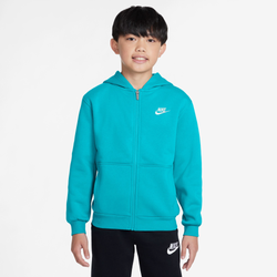 Boys' Grade School - Nike NSW Club Fleece Full-Zip LBR Hoodie - Dusty Cactus/White