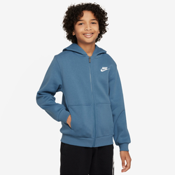 Boys' Grade School - Nike NSW Club Fleece Full-Zip LBR Hoodie - Blue/White