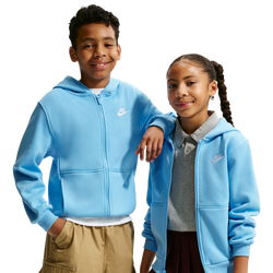 Boys' Grade School - Nike NSW Club Fleece Full-Zip LBR Hoodie - Football Blue/White