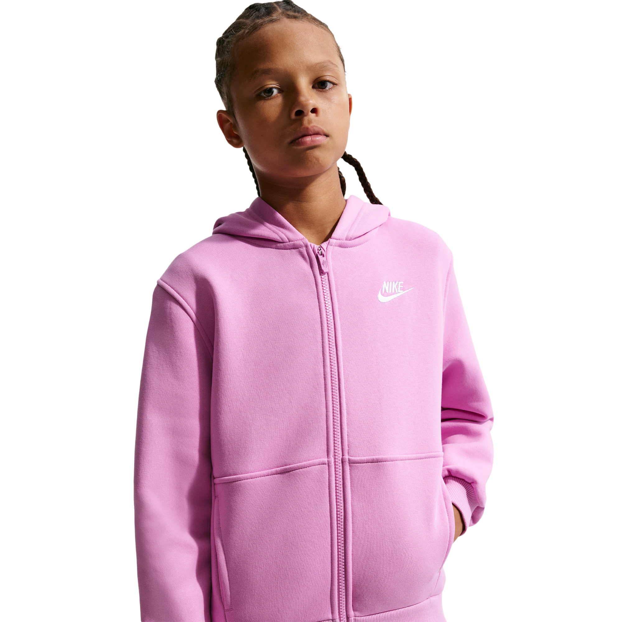 Nike NSW Club Fleece Full-Zip LBR Hoodie - Boys' Grade School