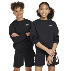 Boys' Grade School - Nike Club Fleece Crew LBR - Black/White