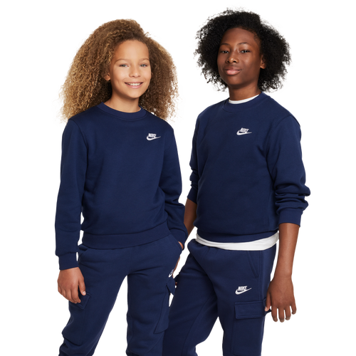  - Nike Club Fleece Crew LBR - Midnight Navy/White