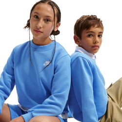 Boys' Grade School - Nike Club Fleece Crew LBR - University Blue/White