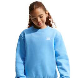 Boys' Grade School - Nike Club Fleece Crew LBR - Football Blue/White