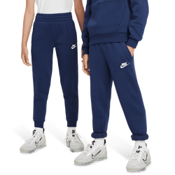Boys' Grade School - Nike NSW Club LBR Fleece Joggers - Midnight Navy/White