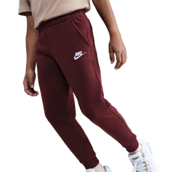 Boys' Grade School - Nike NSW Club LBR Fleece Joggers - Dark Team Red/White