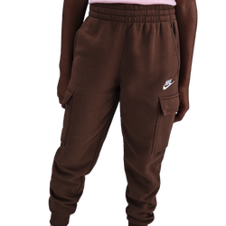 Boys' Grade School - Nike NSW Club Fleece LBR Cargo Pants - Fauna Brown/Fauna Brown/White