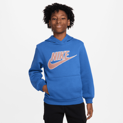 Boys' Grade School - Nike NSW Club Patch Fleece Hoodie - Red/Royal