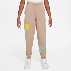 Boys' Grade School - Nike NSW Club Patch Fleece Joggers - Opti Yellow/Emerald Rise/Hemp