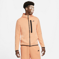 Men's - Nike Tech Fleece Full-Zip Hoodie - Orange/Black