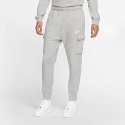 Men's - Nike Cargo Club Pants - Dark Grey Heather/Dark Steel Grey/White
