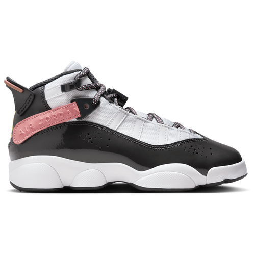 Girls' Grade School - Jordan 6 Rings - White/Anthracite Red Stardust