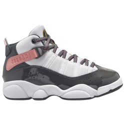 Girls' Preschool - Jordan 6 Rings - White/Anthracite/Red Stardust