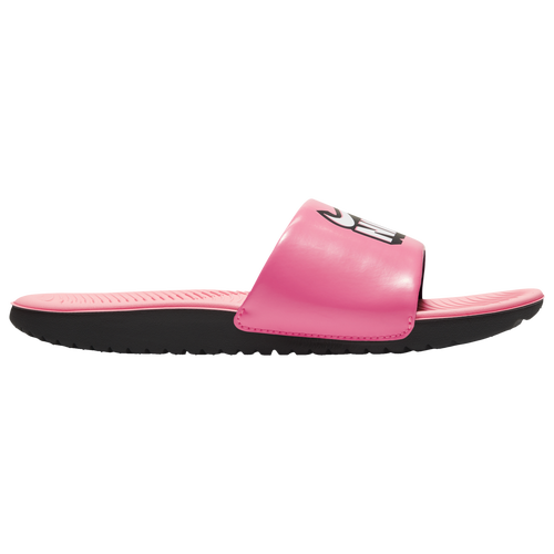 

Girls Nike Nike Kawa Slides Fun - Girls' Grade School Shoe White/Black/Pink Size 04.0