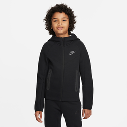Boys' Grade School - Nike NSW Tech Fleece Full-Zip Hoodie - Black/Black/Black
