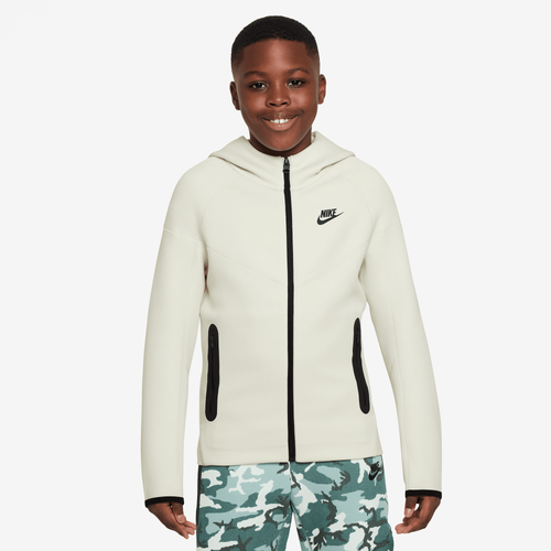 

Boys Nike Nike NSW Tech Fleece Full-Zip Hoodie - Boys' Grade School Brown/Black Size L