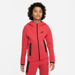 Boys' Grade School - Nike NSW Tech Fleece Full-Zip Hoodie - University Red/Black