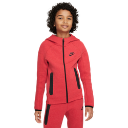 Boys' Grade School - Nike NSW Tech Fleece Full-Zip Hoodie - University Red/Black