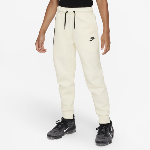 

Nike Boys Nike NSW Tech Fleece Pants - Boys' Grade School Coconut Milk/Black/Black Size XS