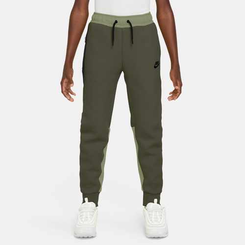 

Nike Boys Nike NSW Tech Fleece Pants - Boys' Grade School Cargo Khaki/Oil Green/Black Size M