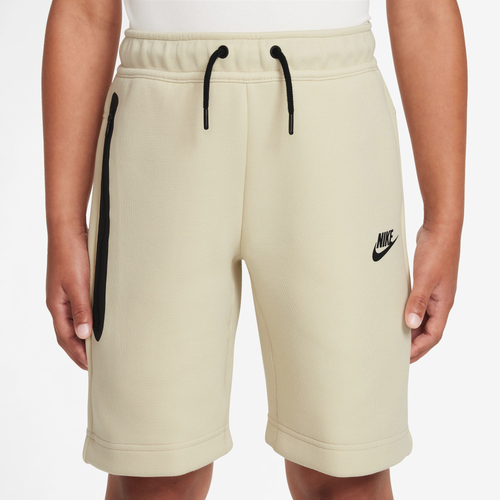 Nike Boys   Tech Fleece Shorts In Black/light Khaki