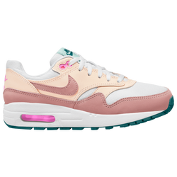 Girls' Grade School - Nike Air Max 1 - White/Red Stardust/Guava Ice