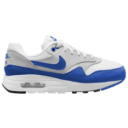 Girls' Grade School - Nike Air Max 1 - White/Game Royal/Neutral Grey