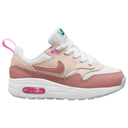 Girls' Preschool - Nike Air Max 1 EasyOn - White/Red Stardust/Guava Ice