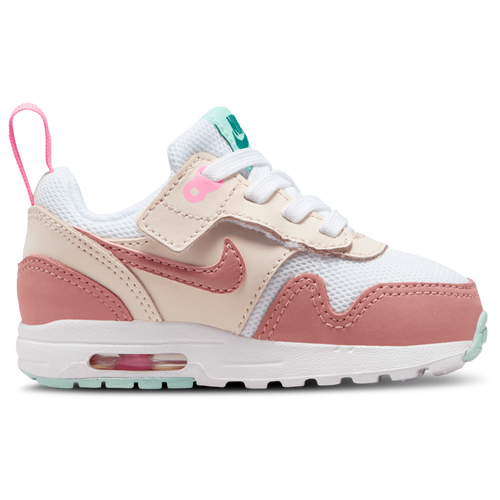 

Girls Nike Nike Air Max 1 EasyOn - Girls' Toddler Running Shoe White/Guava Ice/Red Starburst Size 04.0