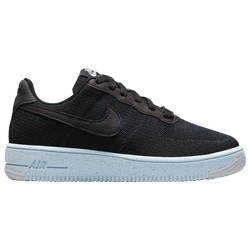 Girls' Grade School - Nike Air Force 1 Crater Flyknit Low - Black/Black/Blue