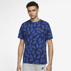 Men's - Nike Essentials All Over Print T-Shirt - Midnight Navy/Signal Blue/Red
