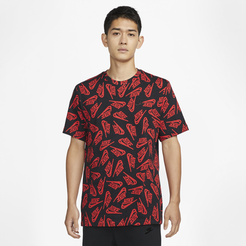 

Nike Mens Nike Essentials All Over Print T-Shirt - Mens Black/Red Size S