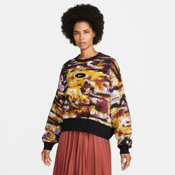 Women's - Nike All Over Print Fleece Crew - Black/Purple