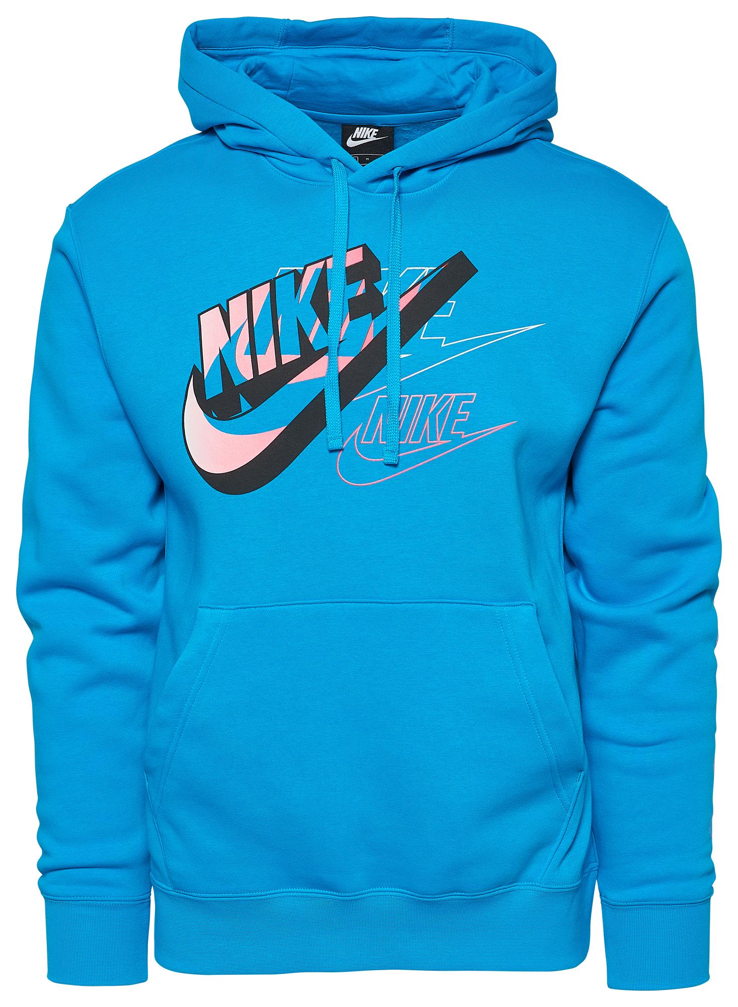 nike hoodie blue and pink sleeve