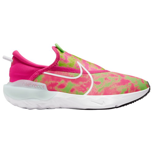 

Nike Girls Nike React Flow - Girls' Preschool Running Shoes Pink Prime/White/Green Strike Size 03.0