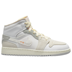 Boys' Grade School - Jordan AJ 1 Mid SE - Neutral Grey/White