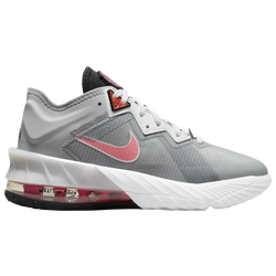 Girls' Grade School - Nike LeBron XVIII Low - Light Smoke Grey/Black/Sunset Pulse
