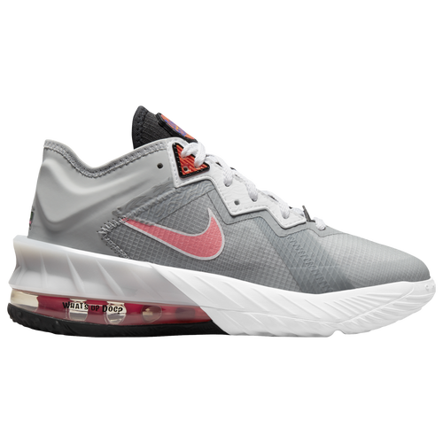 

Nike Boys Nike LeBron XVIII Low - Boys' Grade School Basketball Shoes Light Smoke Grey/Black/Sunset Pulse Size 06.5