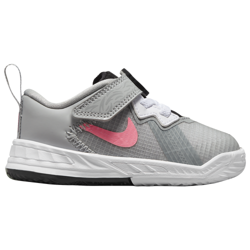 Shop Nike Boys   Lebron Xviii Low In Light Smoke Gray/sunset Pulse/black