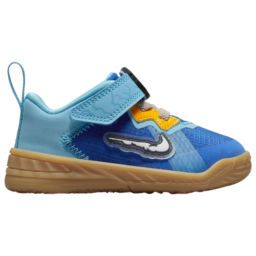 

Boys Nike Nike Lebron XVIII Low - Boys' Toddler Basketball Shoe Racer Blue/White/University Gold Size 05.0