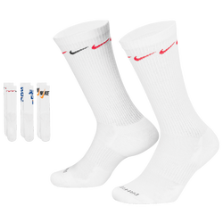 Boys' Grade School - Nike Everyday Plus Cushion 3 Pair Crew Socks - White/Black/Multi