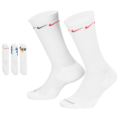 Nike Kids' Boys  Everyday Plus Cushion 3 Pair Crew Socks In White/black/multi
