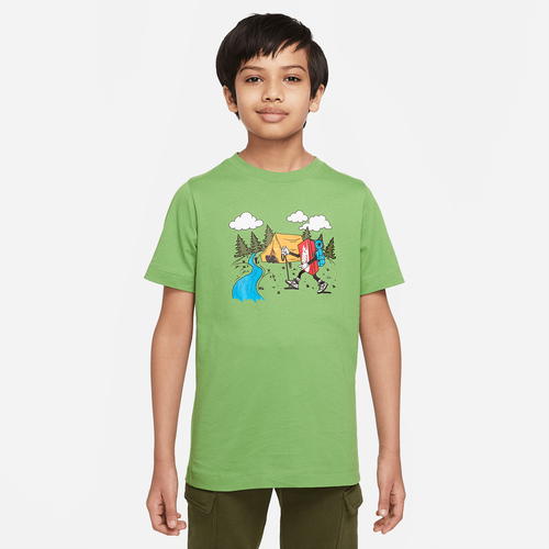

Boys Nike Nike NSW Boxy 1 T-Shirt - Boys' Grade School Blue/Black Size XS