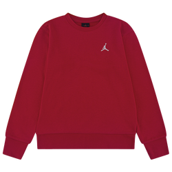 Boys' Grade School - Jordan Brooklyn French Terry Essential Crew - Gym Red/White